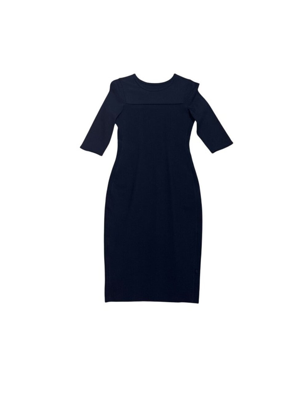 Lululemon Black Midi Sheath Dress With 3/4 Sleeves Womens Fitted Design